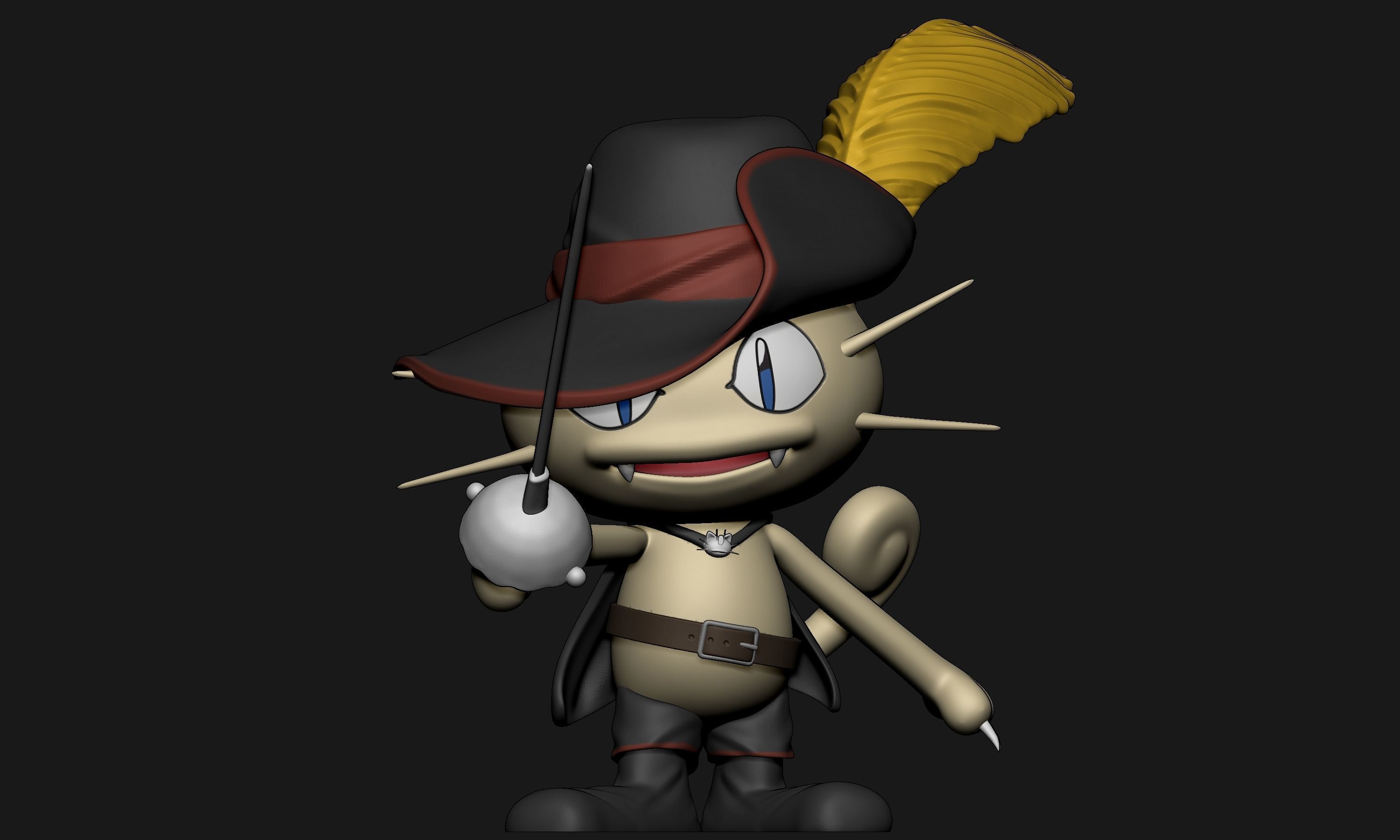 Pokemon - Puss in Boots Meowth 3D print model_1