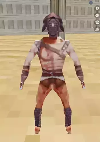 Gladiator  Warrior character ps1 retro style low poly