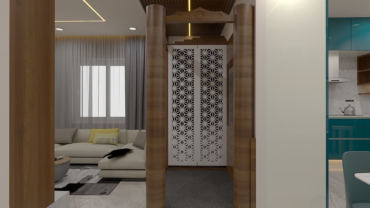 Modern 2Bhk Apartment Interiors - 4 3D model_2
