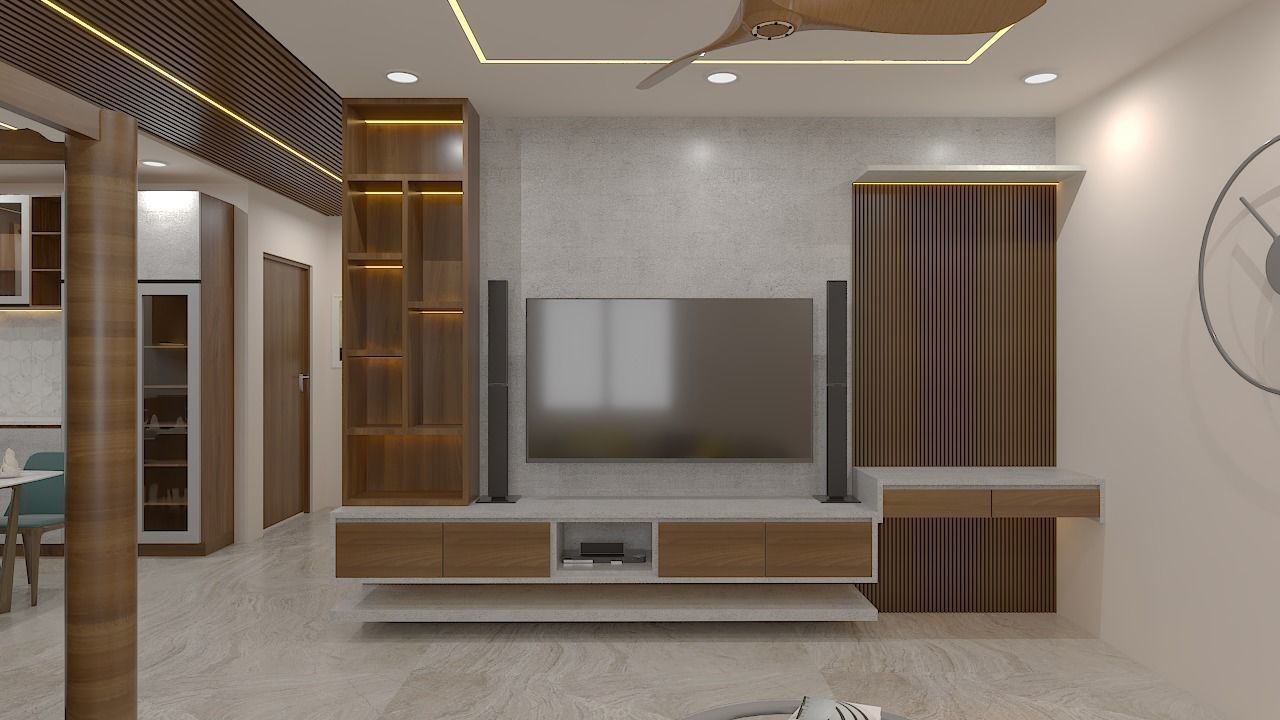 Modern 2Bhk Apartment Interiors - 4 3D model_1