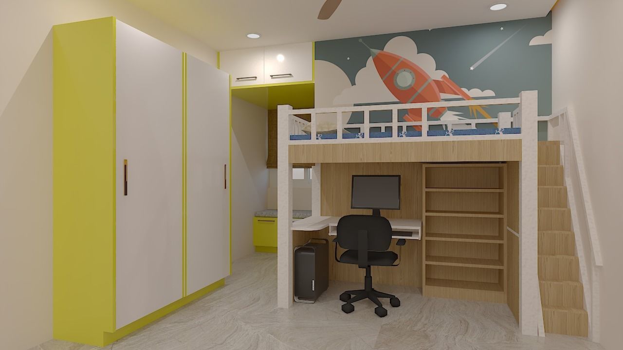 Modern 2Bhk Apartment Interiors - 4 3D model_8