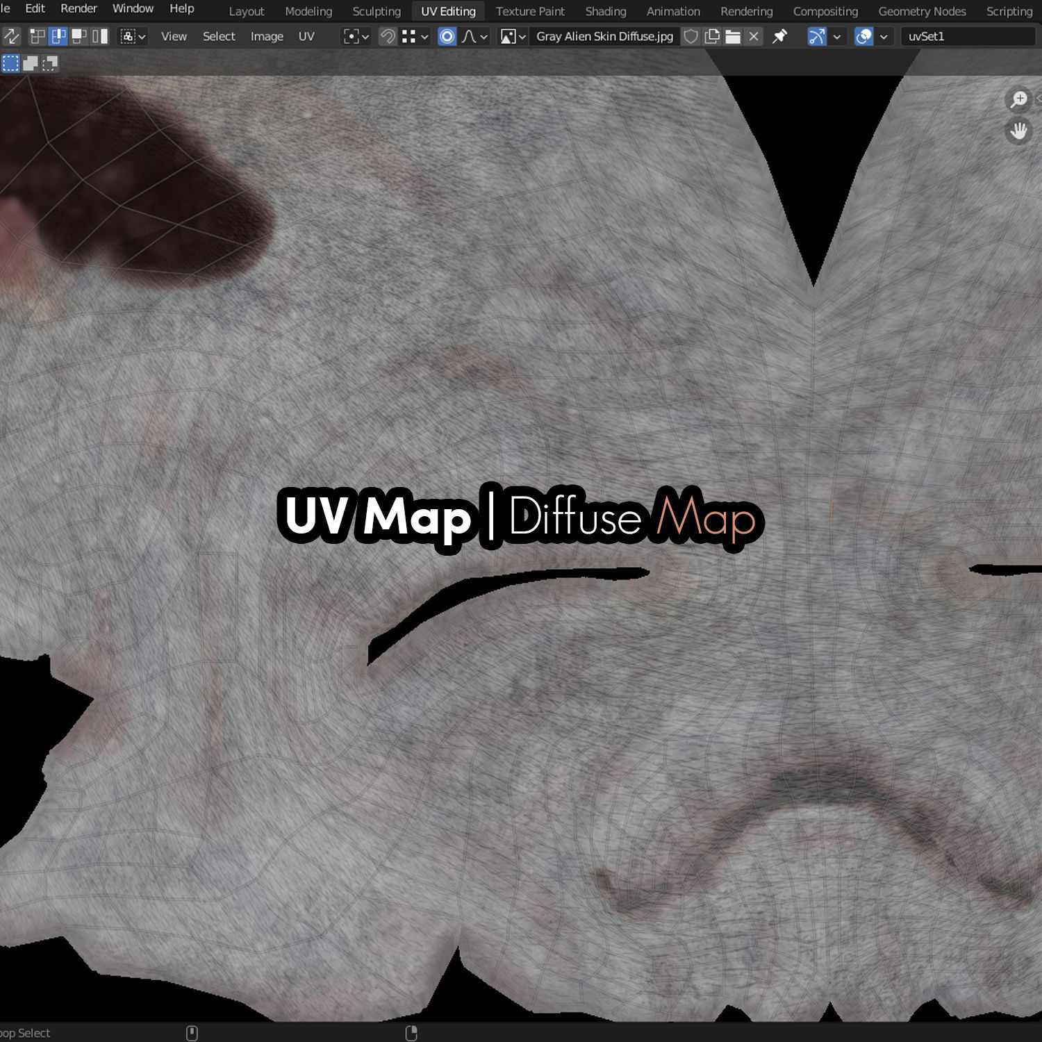 Gray Alien Blender Low-poly 3D model_8