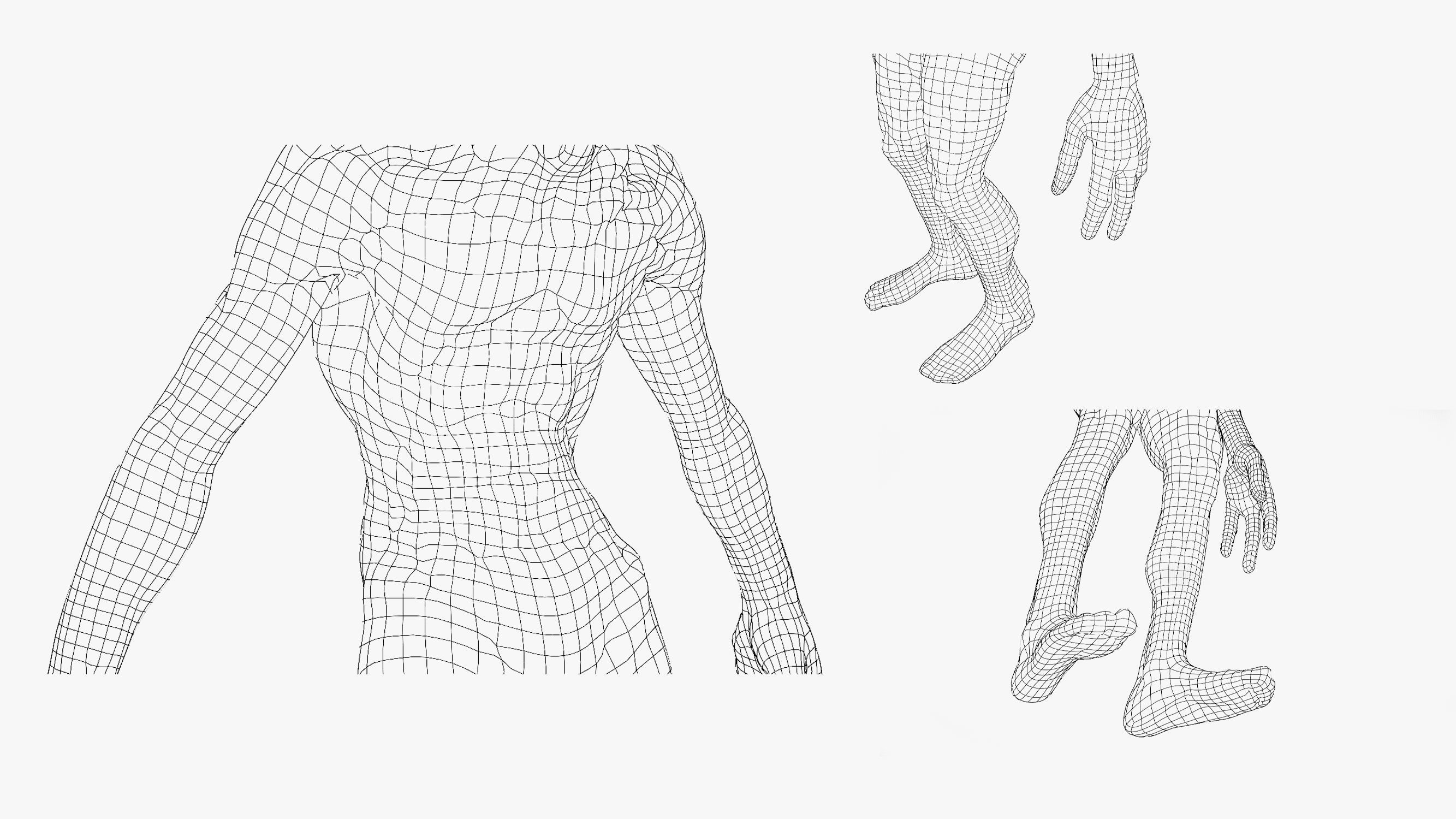 Gray Alien Blender Low-poly 3D model_13