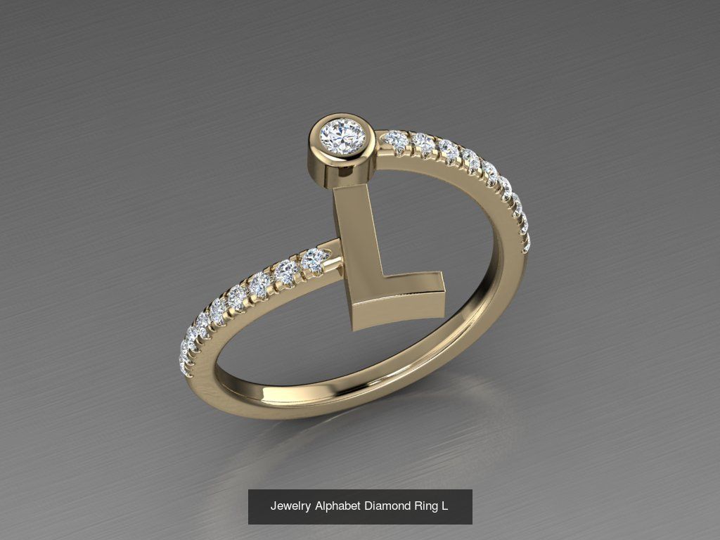ALPHABET JEWELRY RINGS 3D Model Collection_14