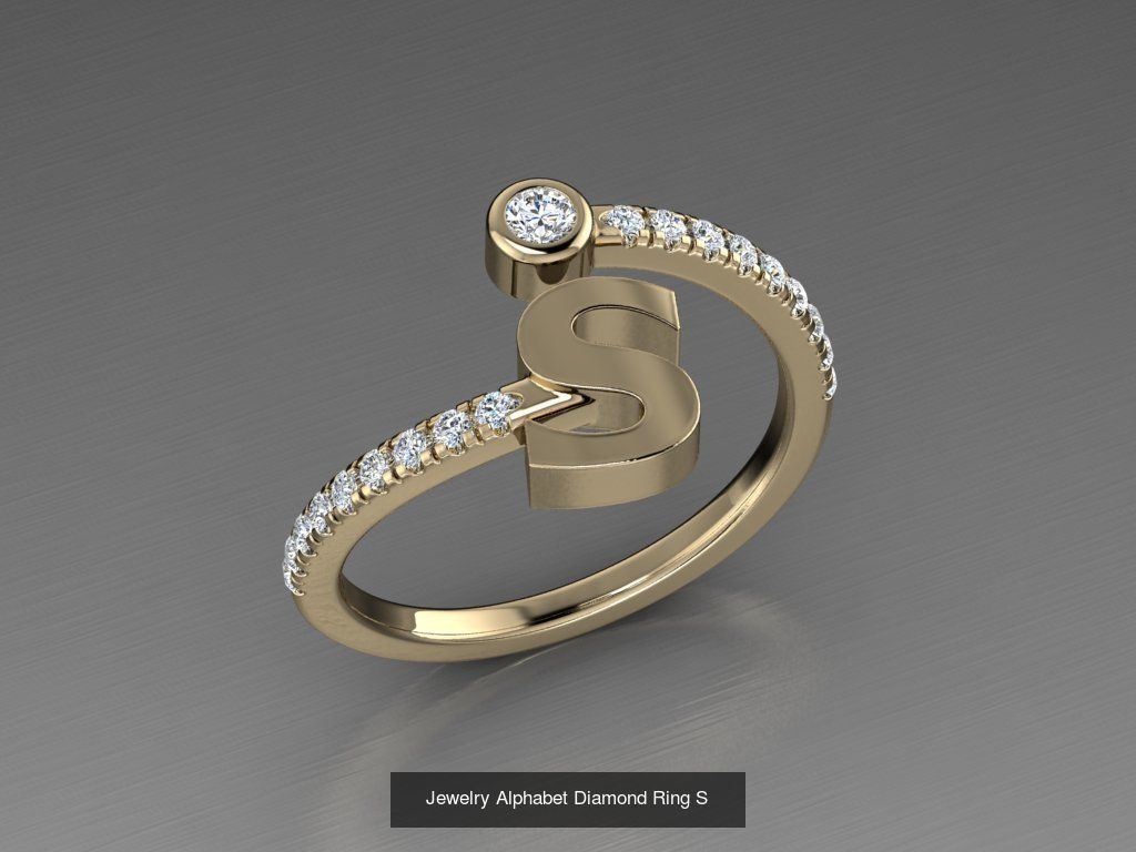 ALPHABET JEWELRY RINGS 3D Model Collection_21
