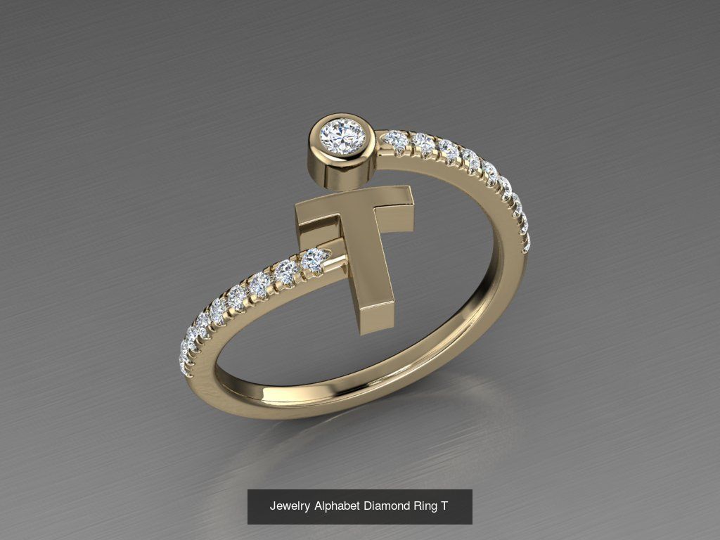 ALPHABET JEWELRY RINGS 3D Model Collection_22