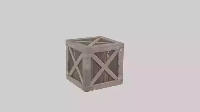 LowPoly PBR  Wooden Crate  props Low-poly 3D model