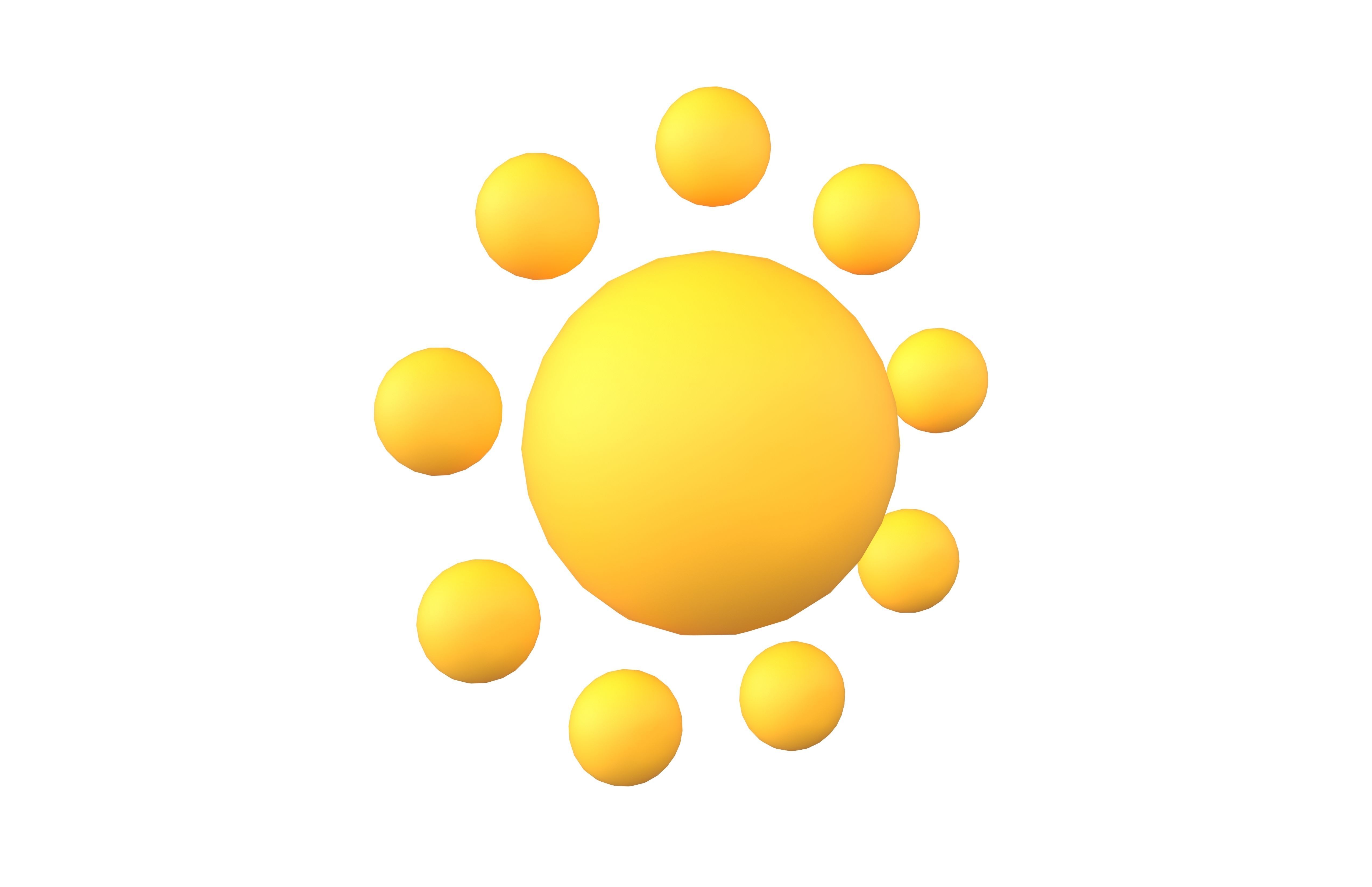 Cartoon Sun V3 001 Low-poly 3D model_1