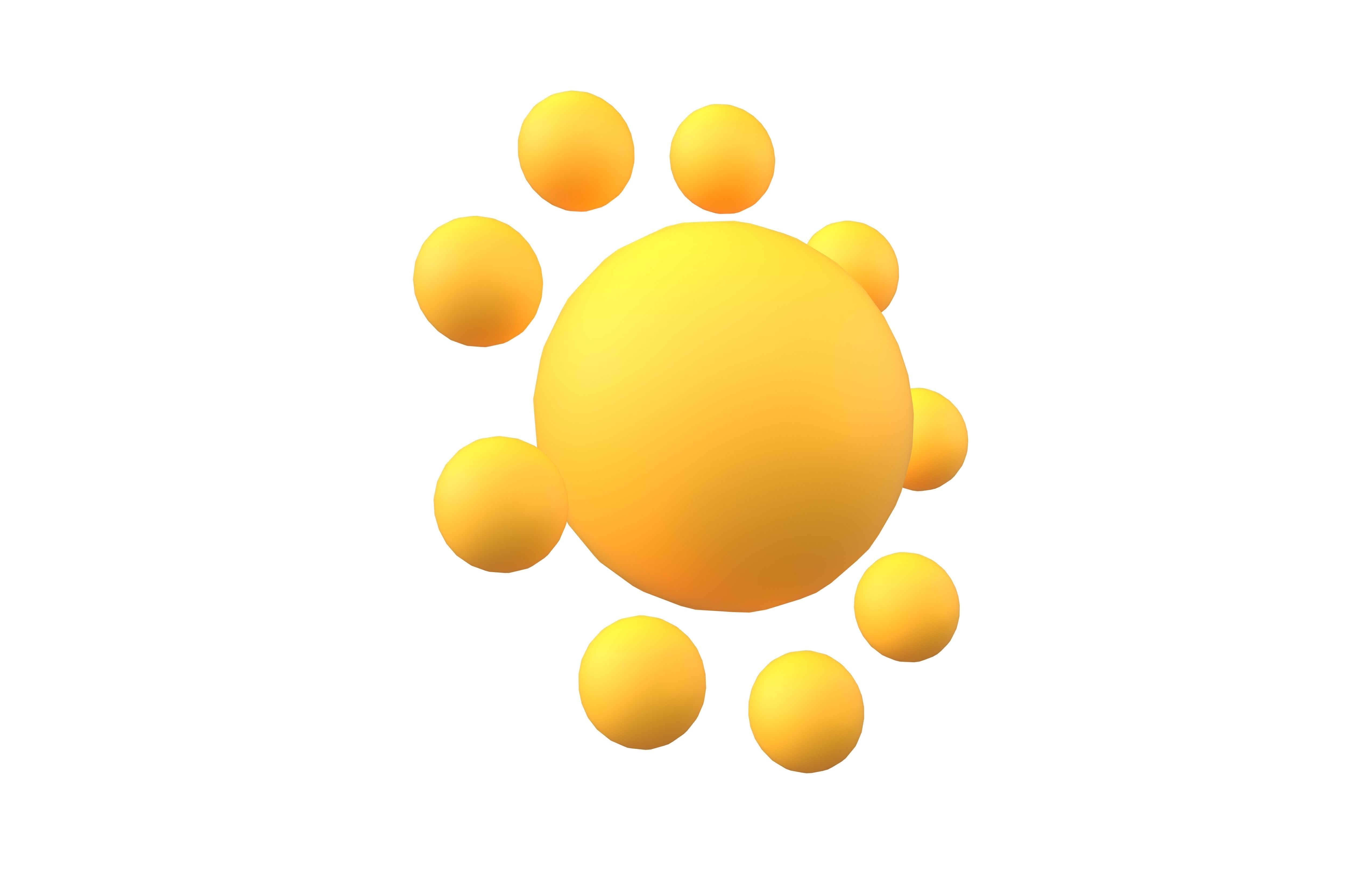 Cartoon Sun V3 001 Low-poly 3D model_3