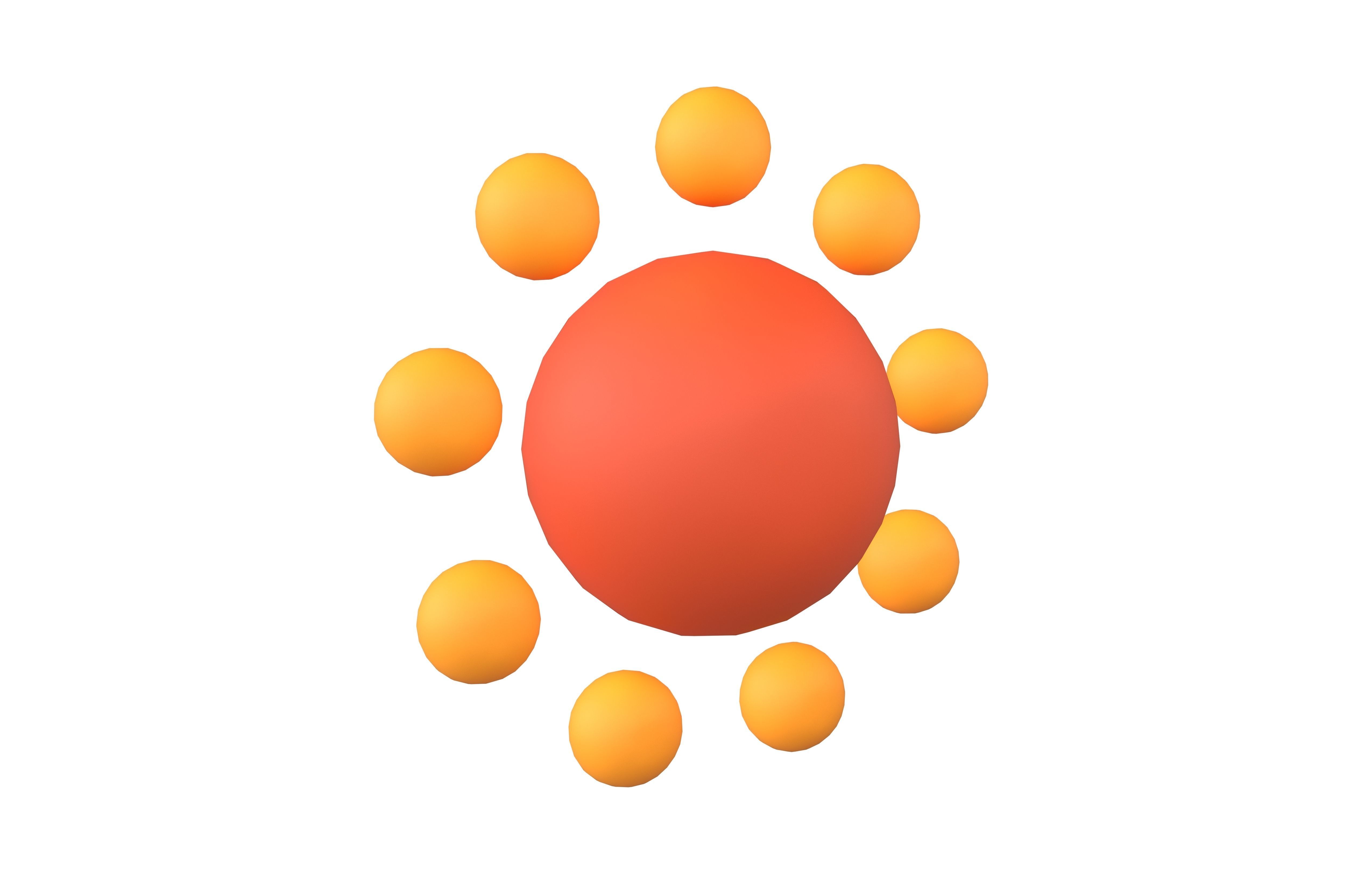 Cartoon Sun V3 003 Low-poly 3D model_1