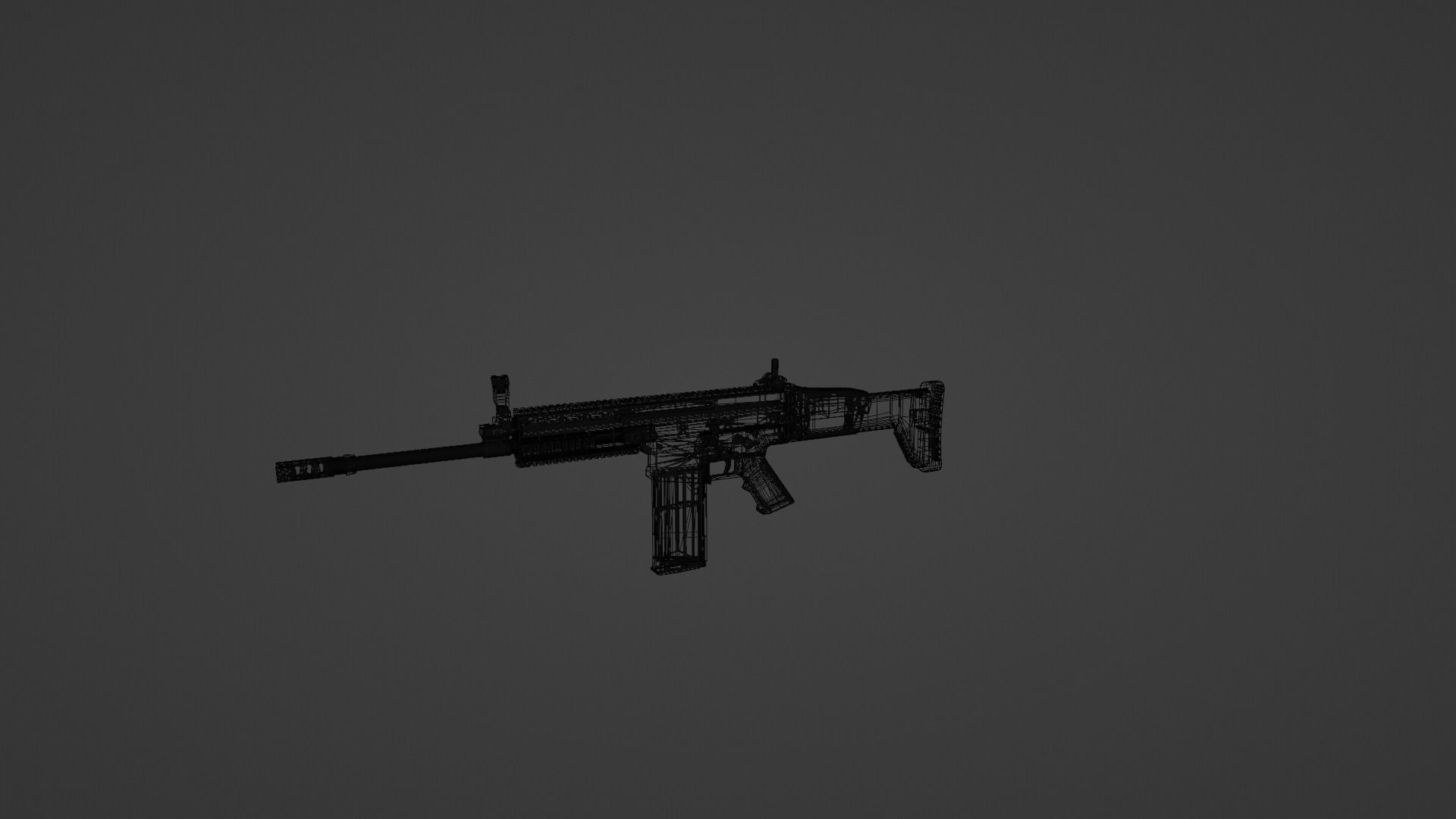 Scar L Game Ready PBR Low-poly rifle 3D model_5
