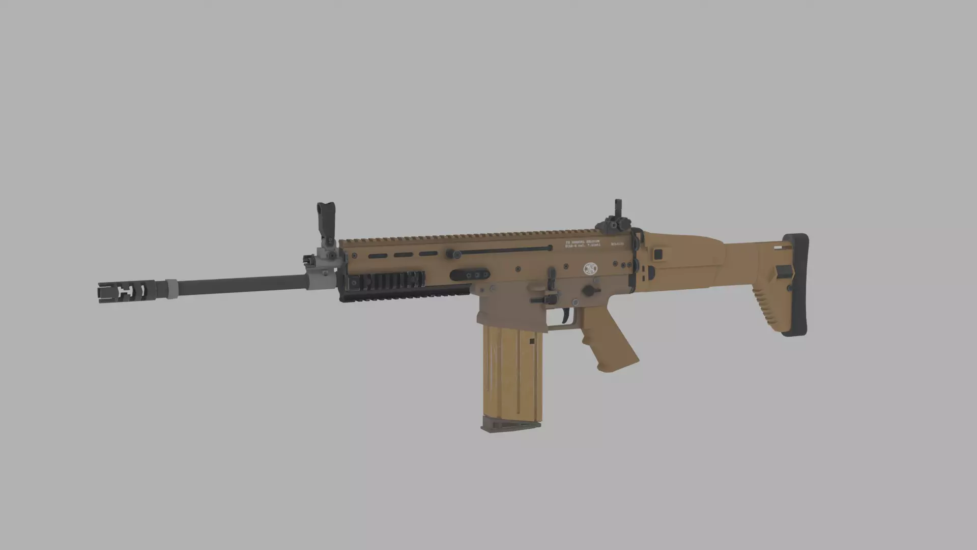 Scar L Game Ready PBR Low-poly rifle 3D model_0