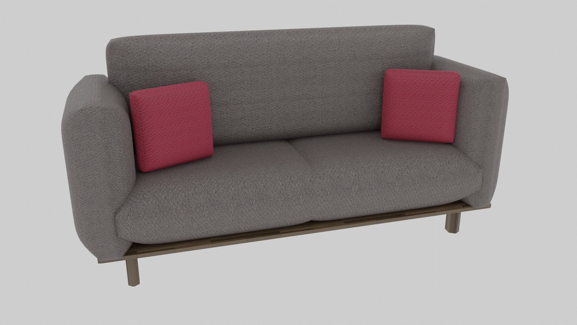 Wood Sofa Couch 3D model_1