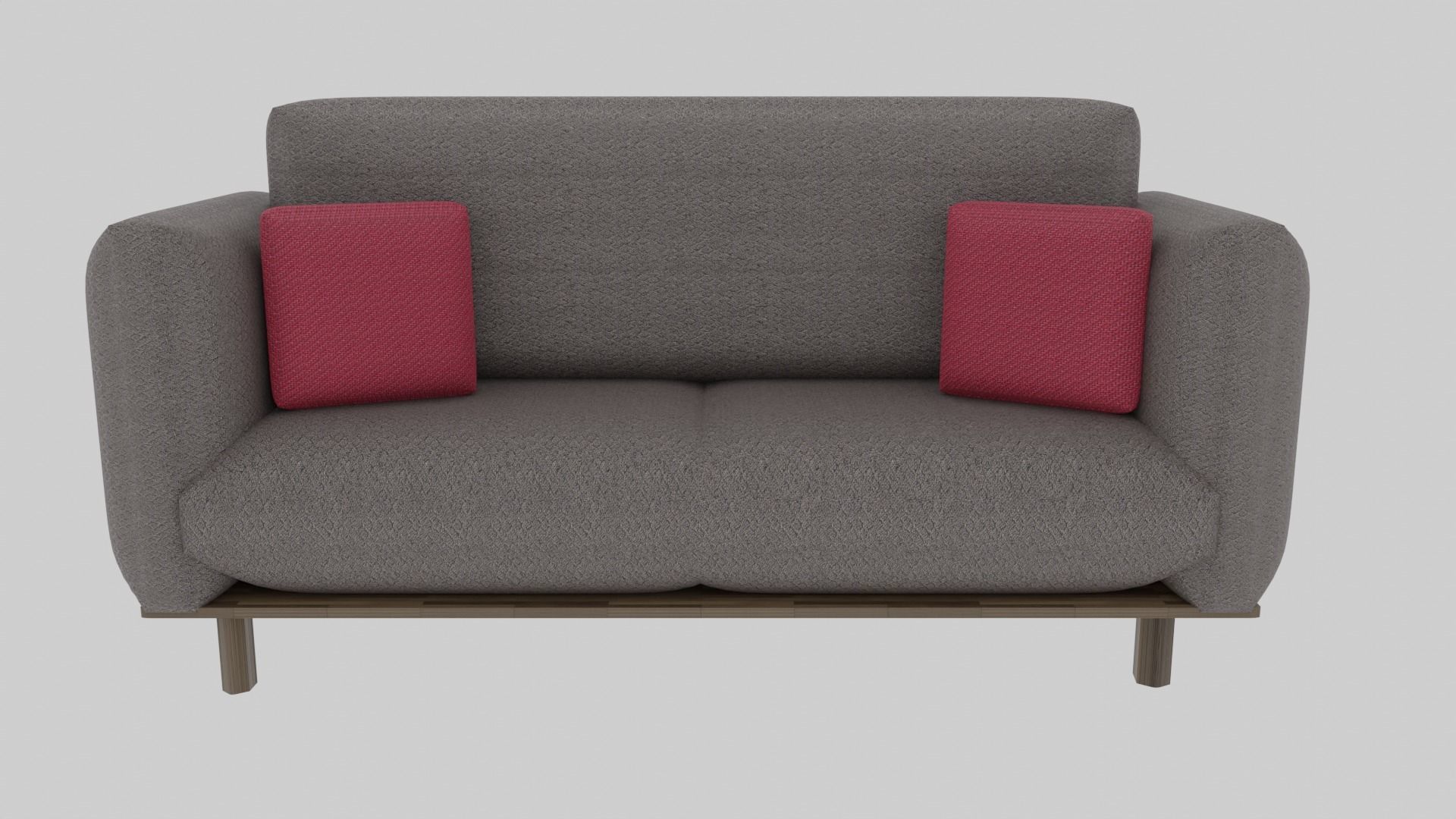 Wood Sofa Couch 3D model_2