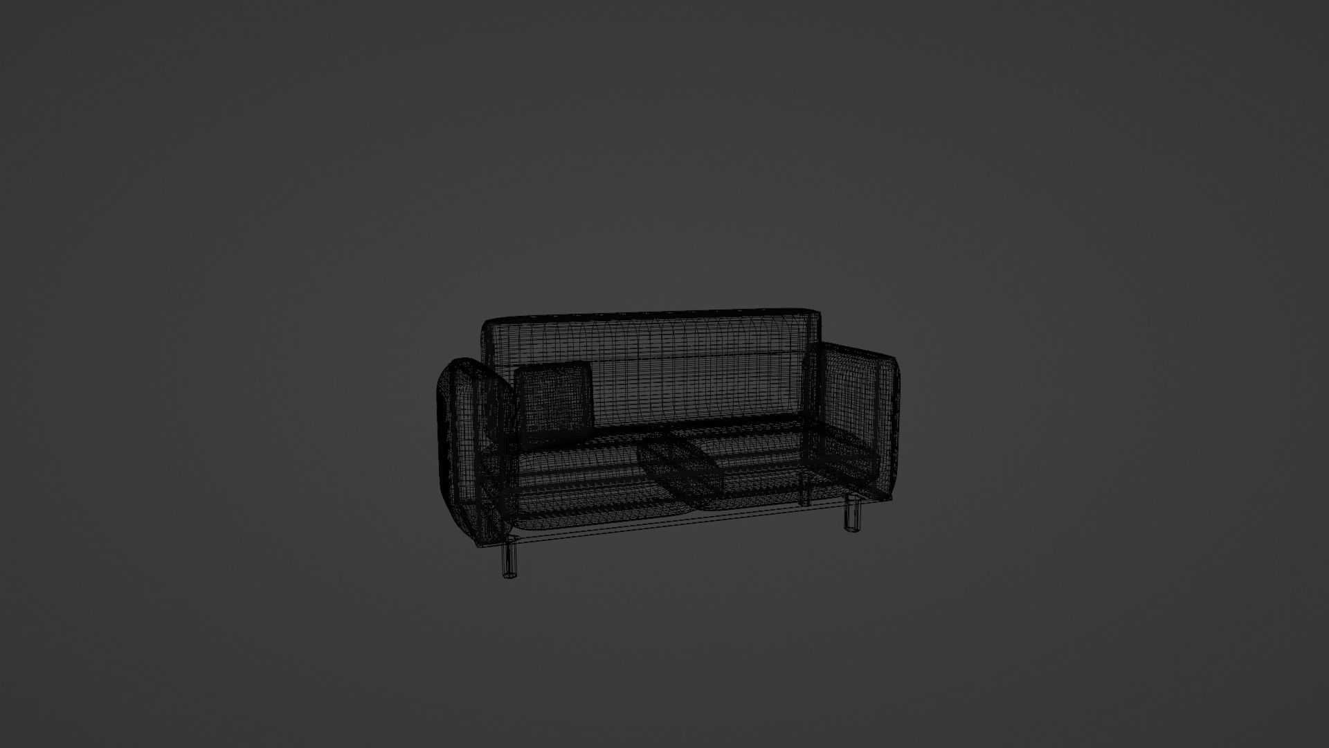 Wood Sofa Couch 3D model_3