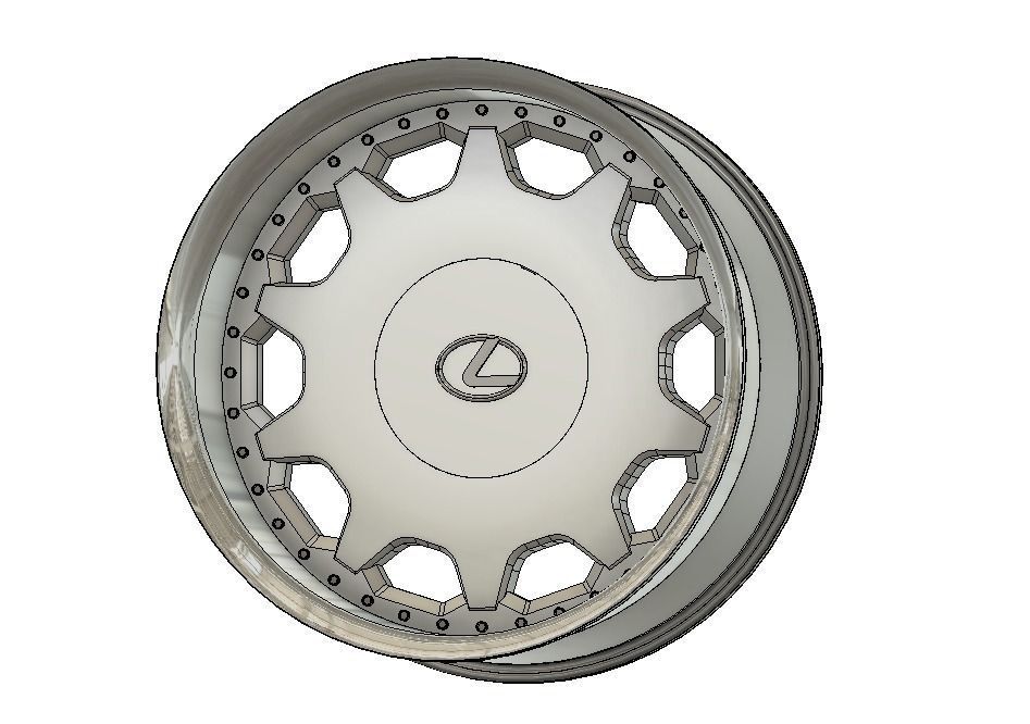3 Piece Lexus UCF10 Wheels  3D model_5