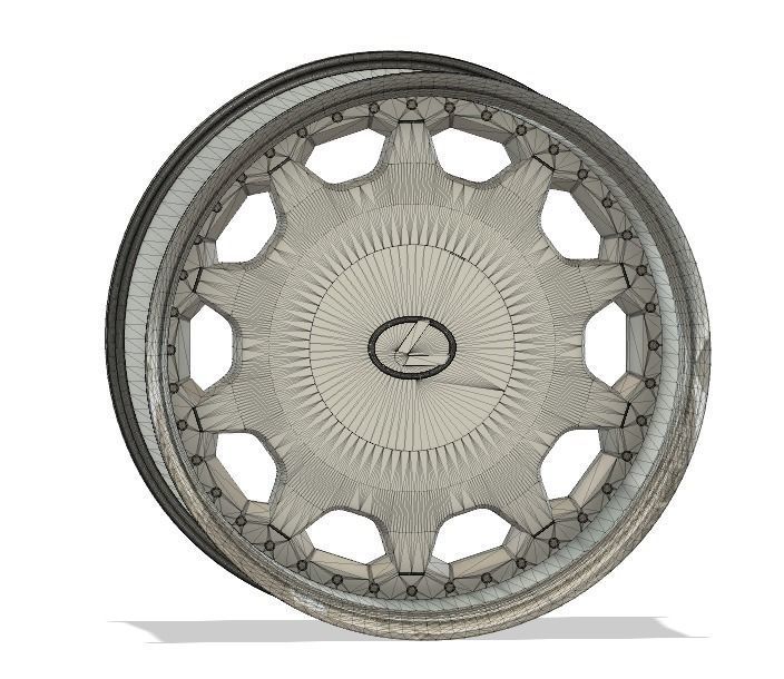 3 Piece Lexus UCF10 Wheels  3D model_2