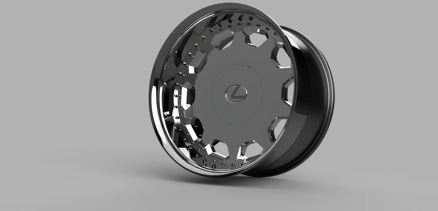 3 Piece Lexus UCF10 Wheels  3D model_3