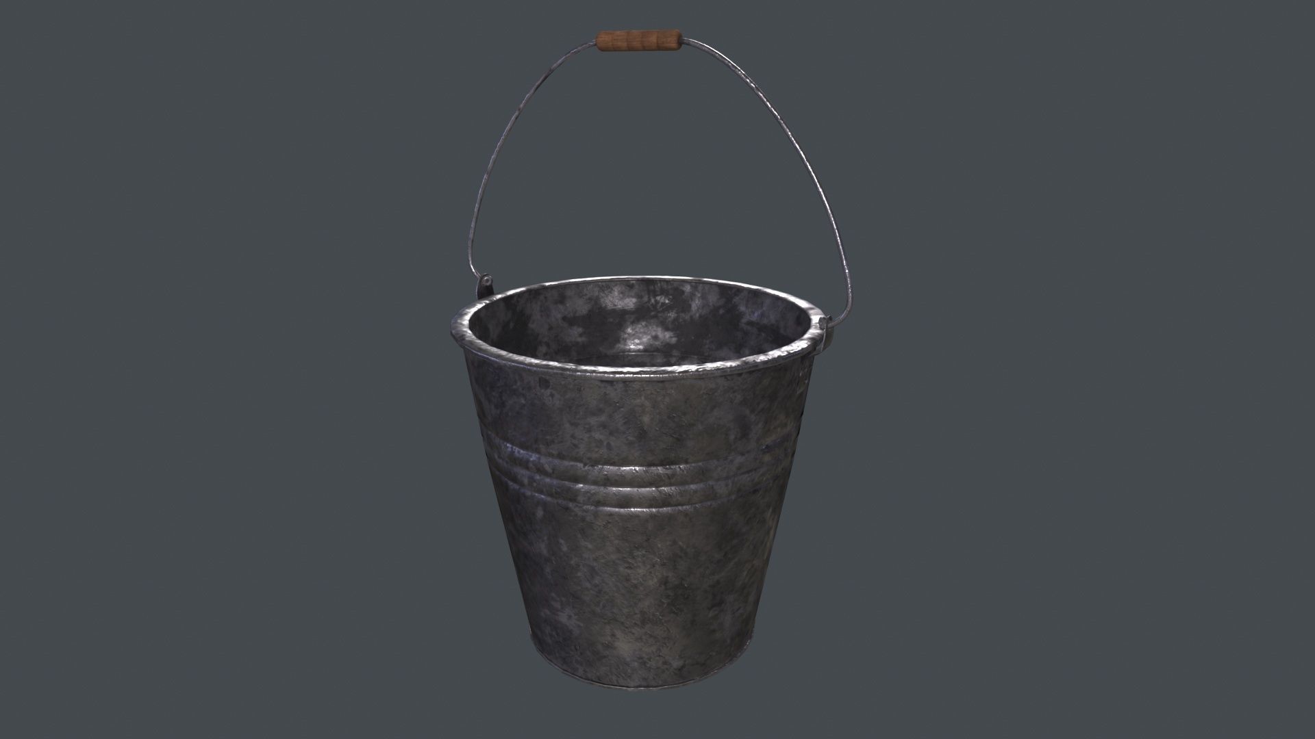 Bucket Steel 3D Model Low-poly 3D model_7