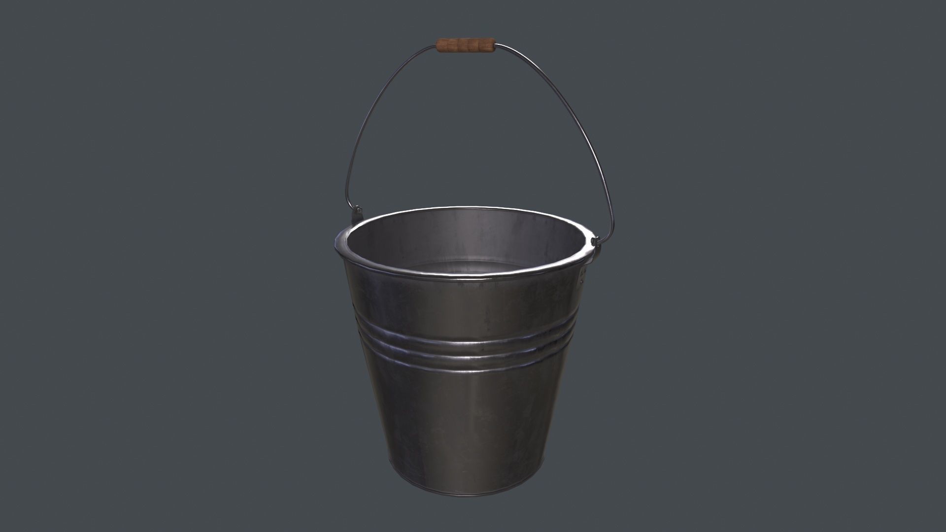 Bucket Steel 3D Model Low-poly 3D model_6