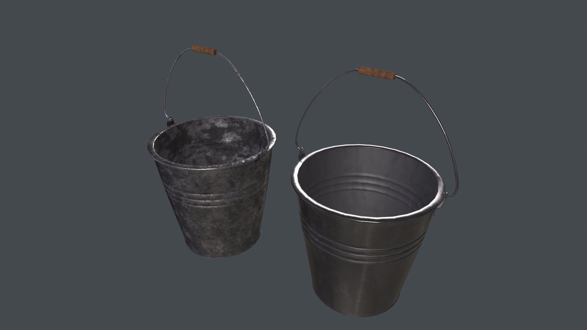 Bucket Steel 3D Model Low-poly 3D model_5
