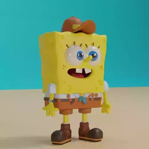 My practice Sponge bob 3D model Low-poly 3D model