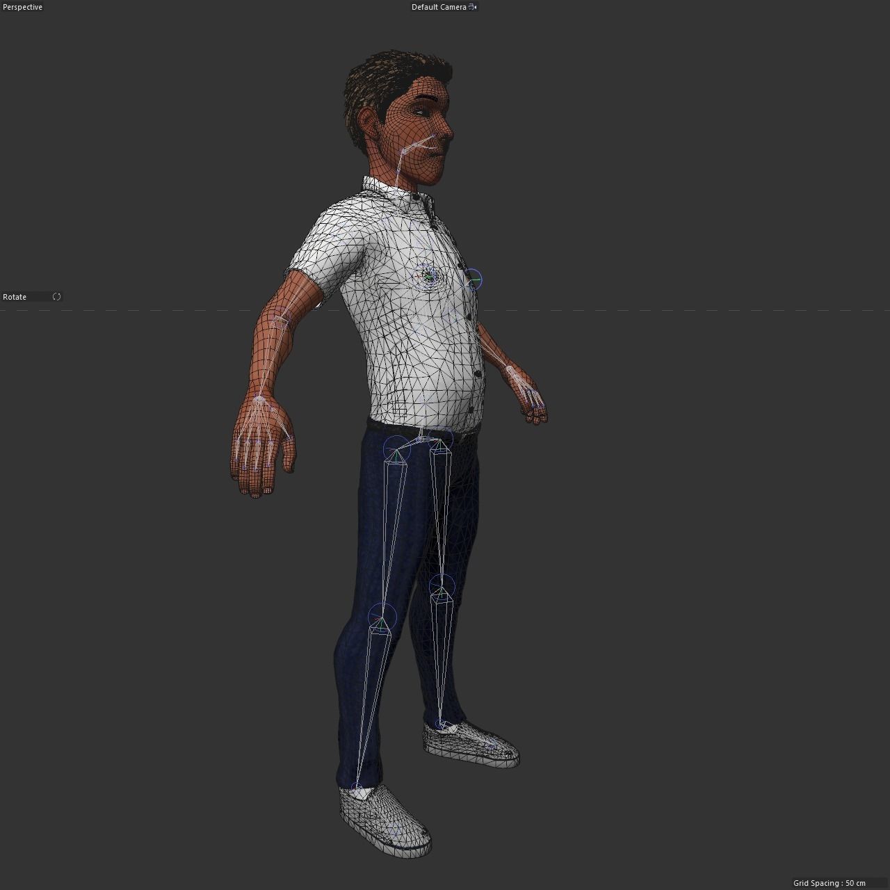 Asian Man Free low-poly 3D model_3