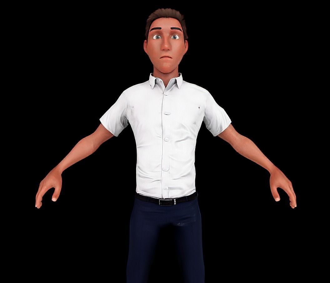 Asian Man Free low-poly 3D model_1