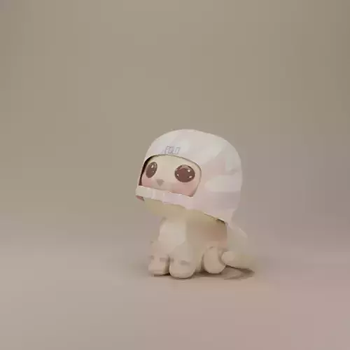 Cute Cat  wear cap 3d model