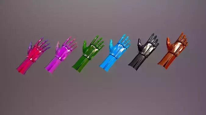 Stylized medieval  glove pack  Low-poly 3D model