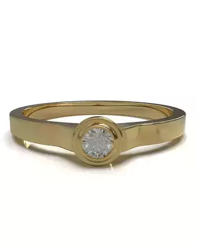Solitaire engagement ring  3D print model