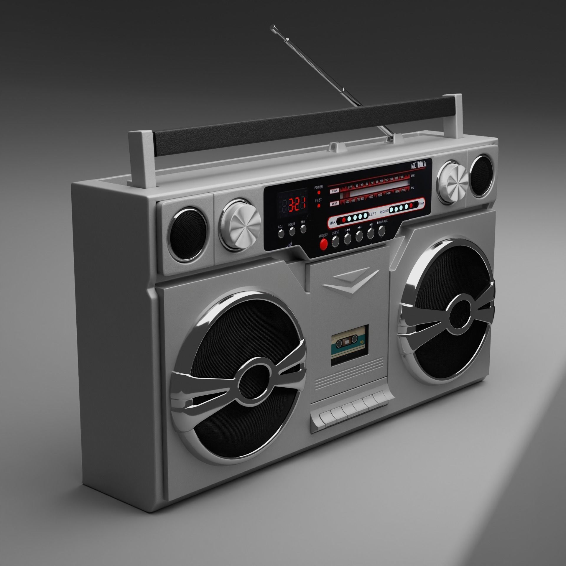 Boombox Victrola 3D model_4