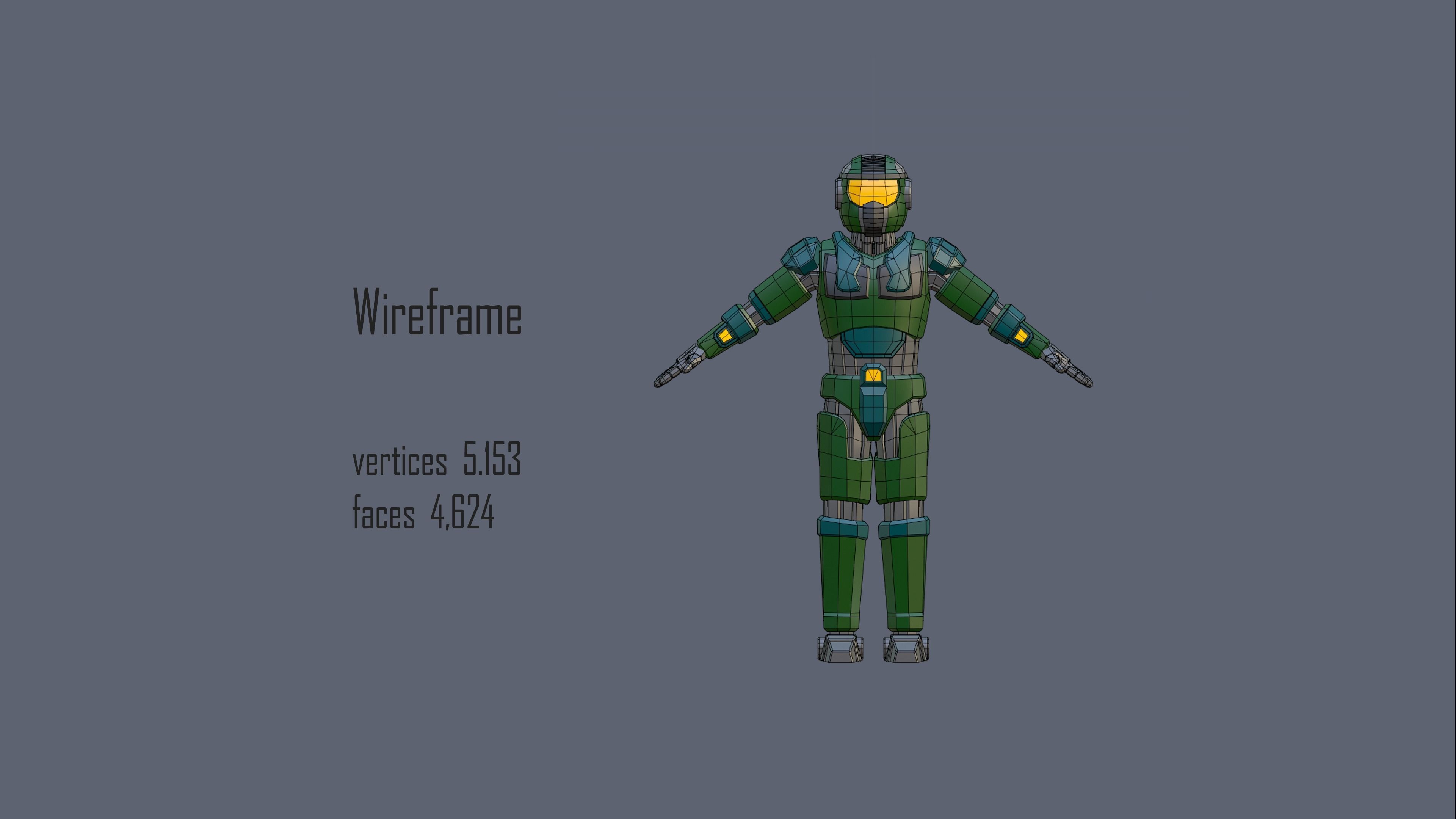 Cartoon characters robots  Low-poly 3D model_9