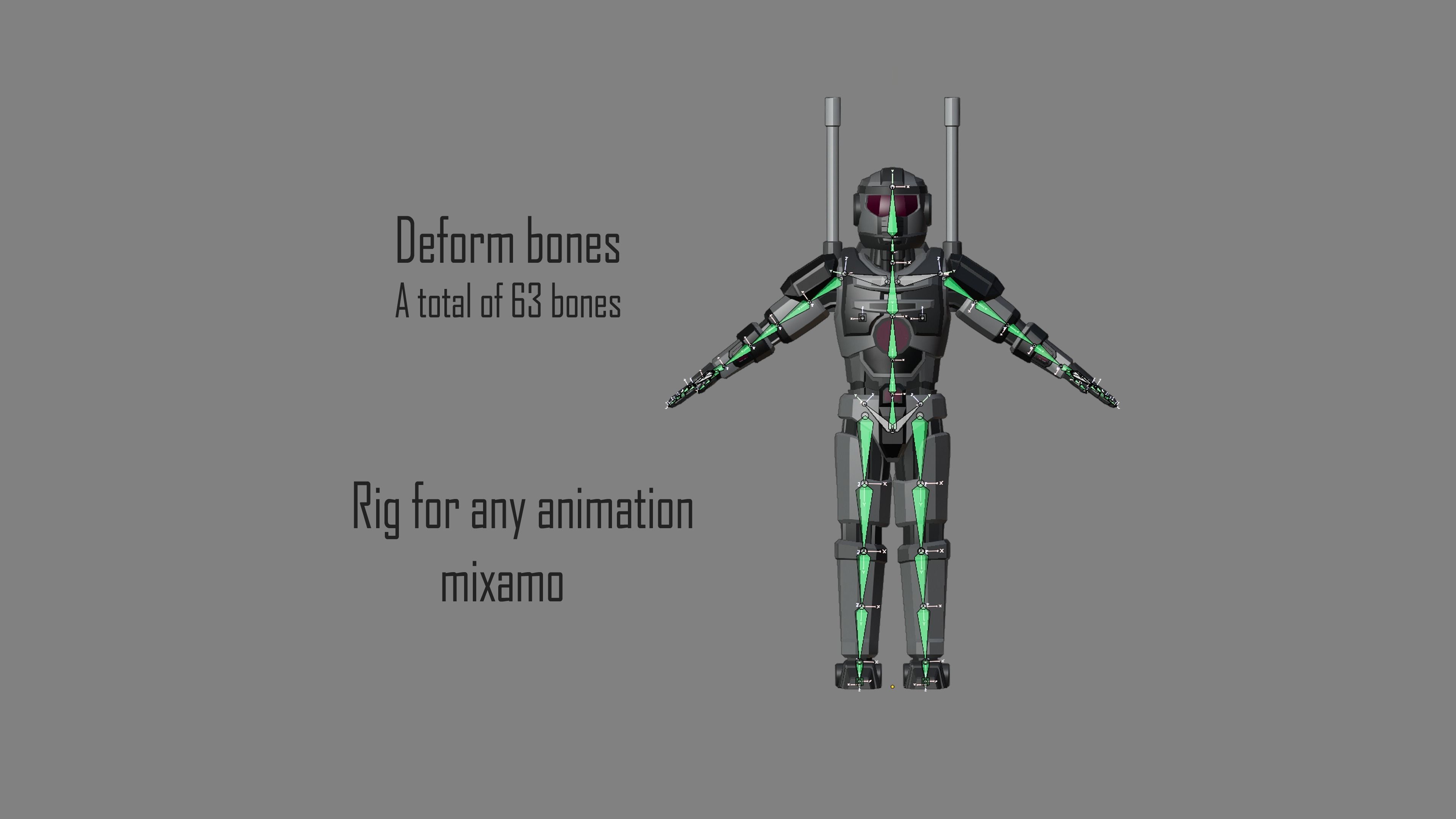 Cartoon characters robots  Low-poly 3D model_10