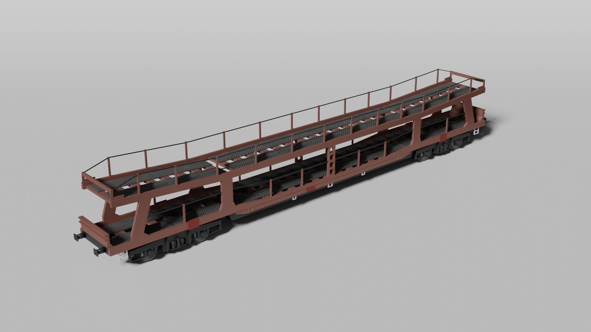 Car transporter railcar 3D model_1
