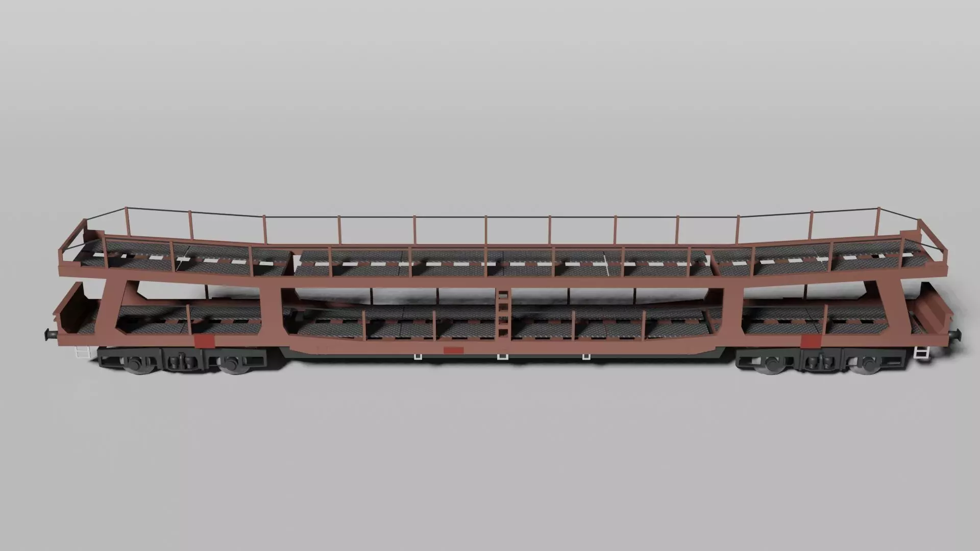Car transporter railcar 3D model_0