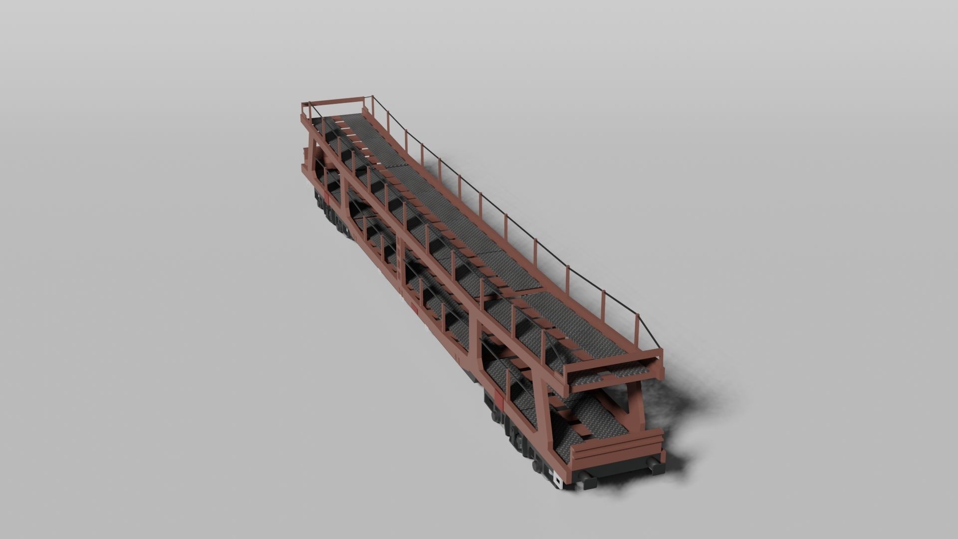 Car transporter railcar 3D model_2