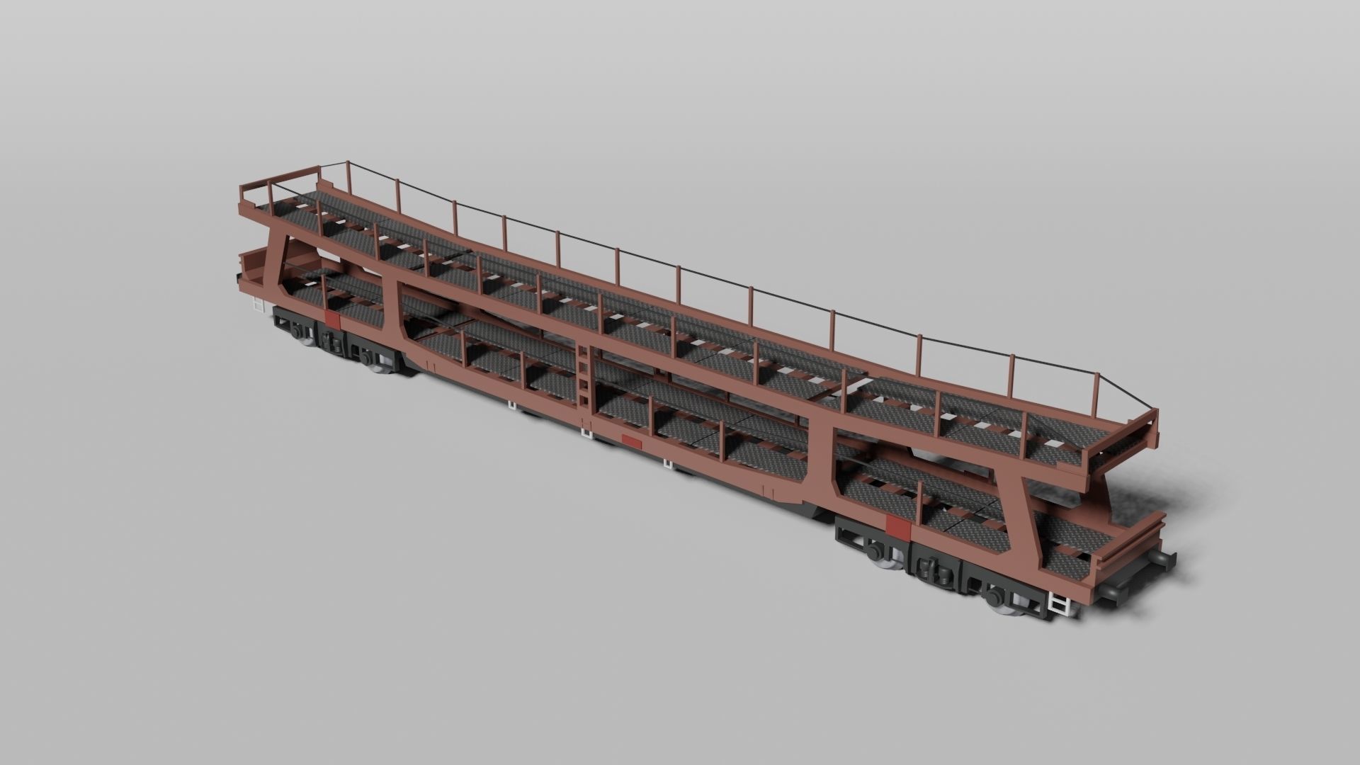 Car transporter railcar 3D model_3
