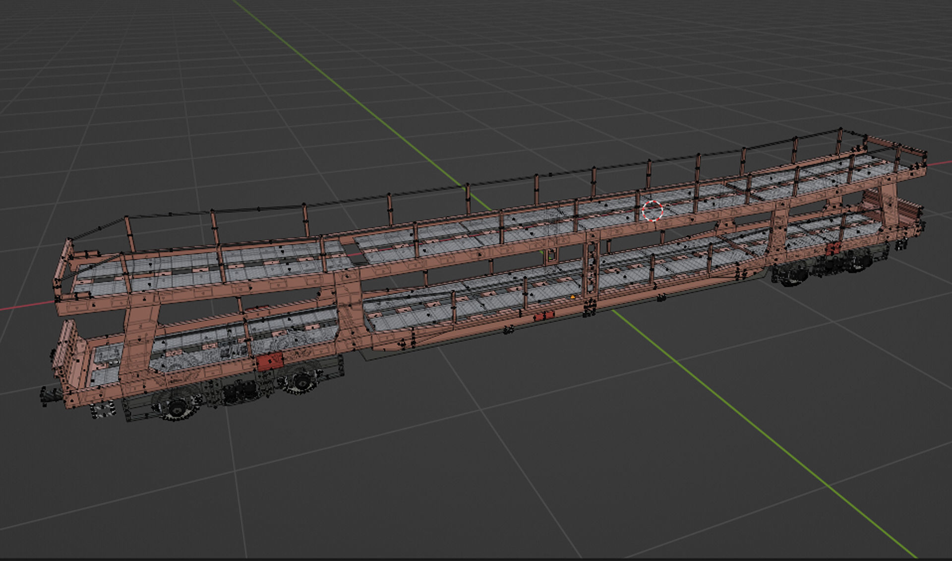 Car transporter railcar 3D model_6