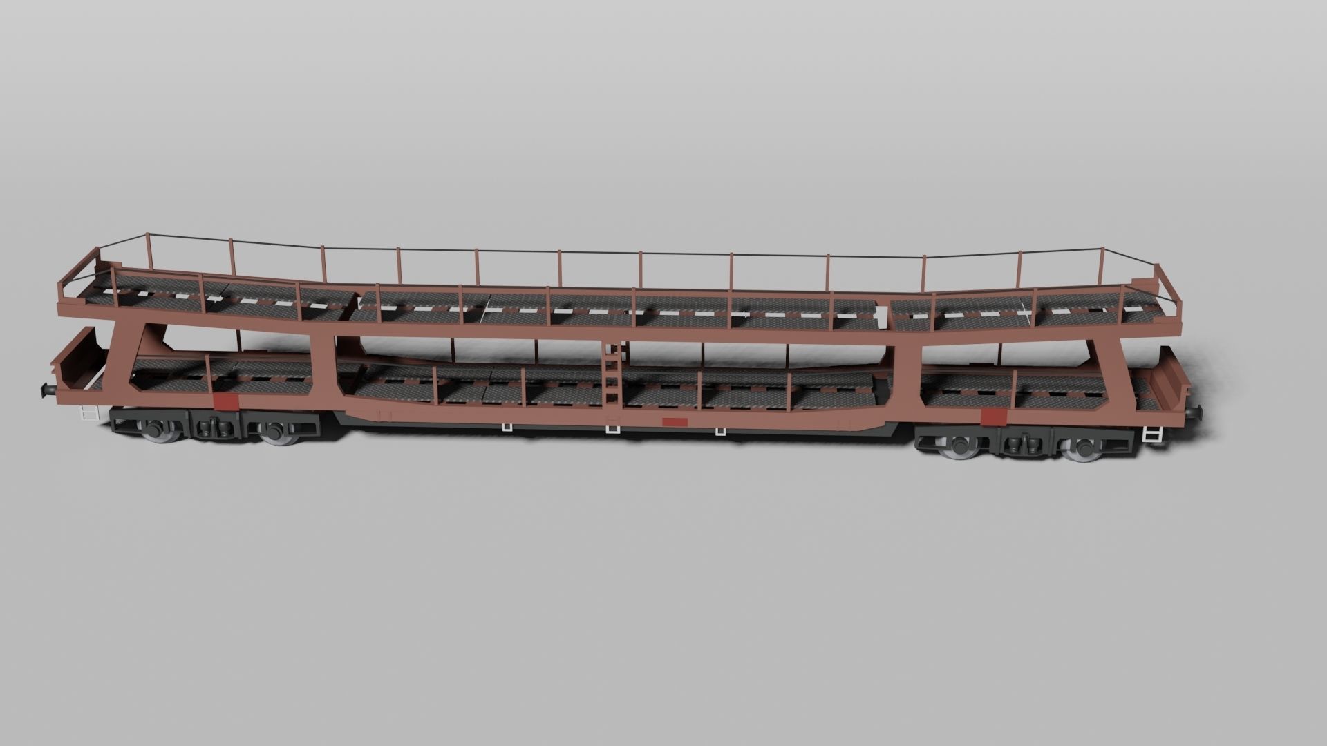Car transporter railcar 3D model_4