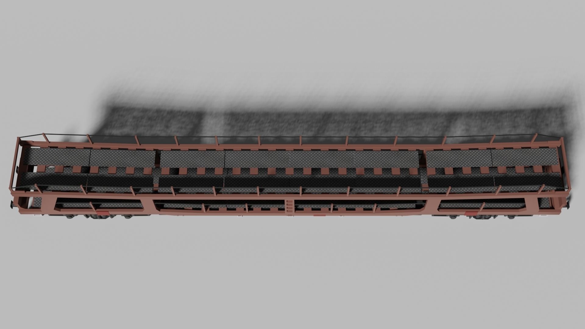 Car transporter railcar 3D model_5