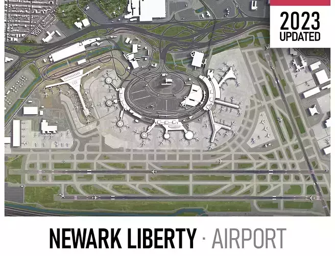 Newark Liberty Airport Low-poly 3D model