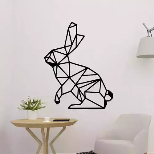 Rabbit Lowpoly Wall Decor