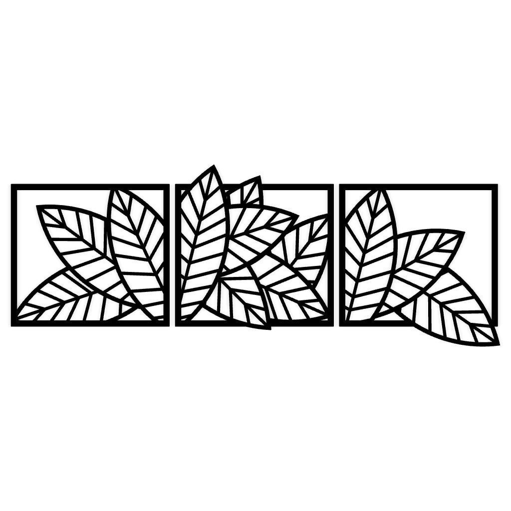 Leaf Flowers 2D Wall Decoration  3D print model_2