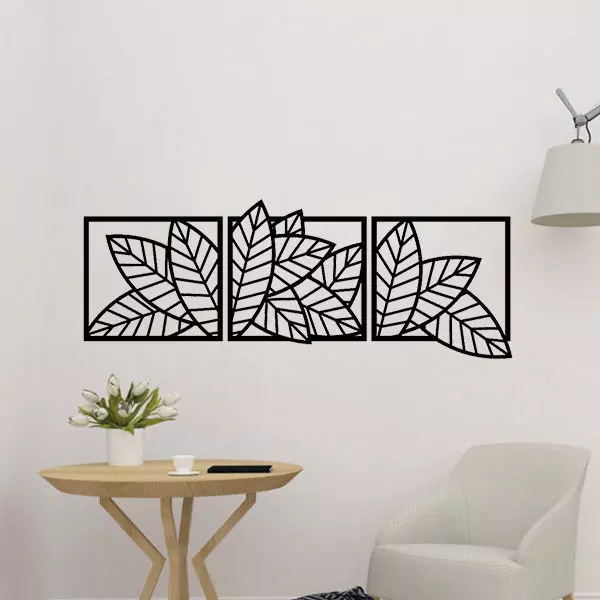 Leaf Flowers 2D Wall Decoration  3D print model_0