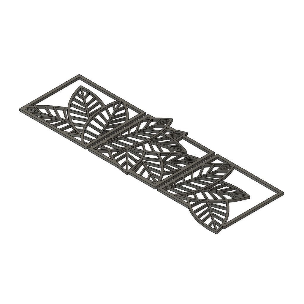 Leaf Flowers 2D Wall Decoration  3D print model_1