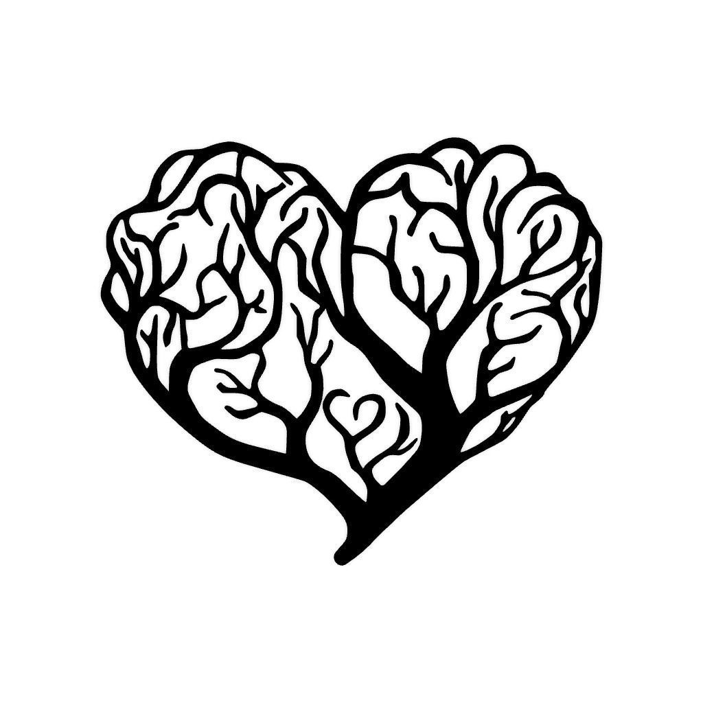 Heart Tree 2D Wall Decoration 3D print model_2