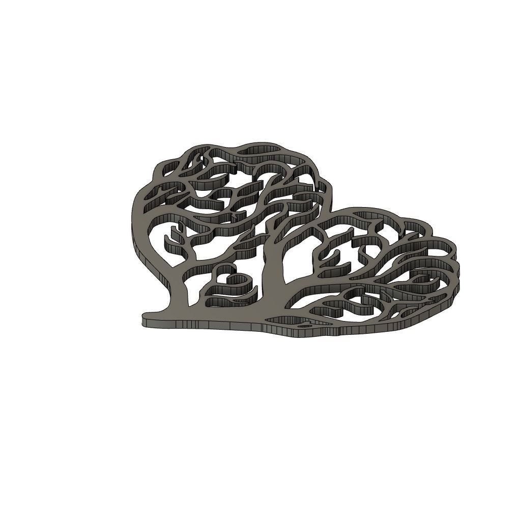 Heart Tree 2D Wall Decoration 3D print model_1