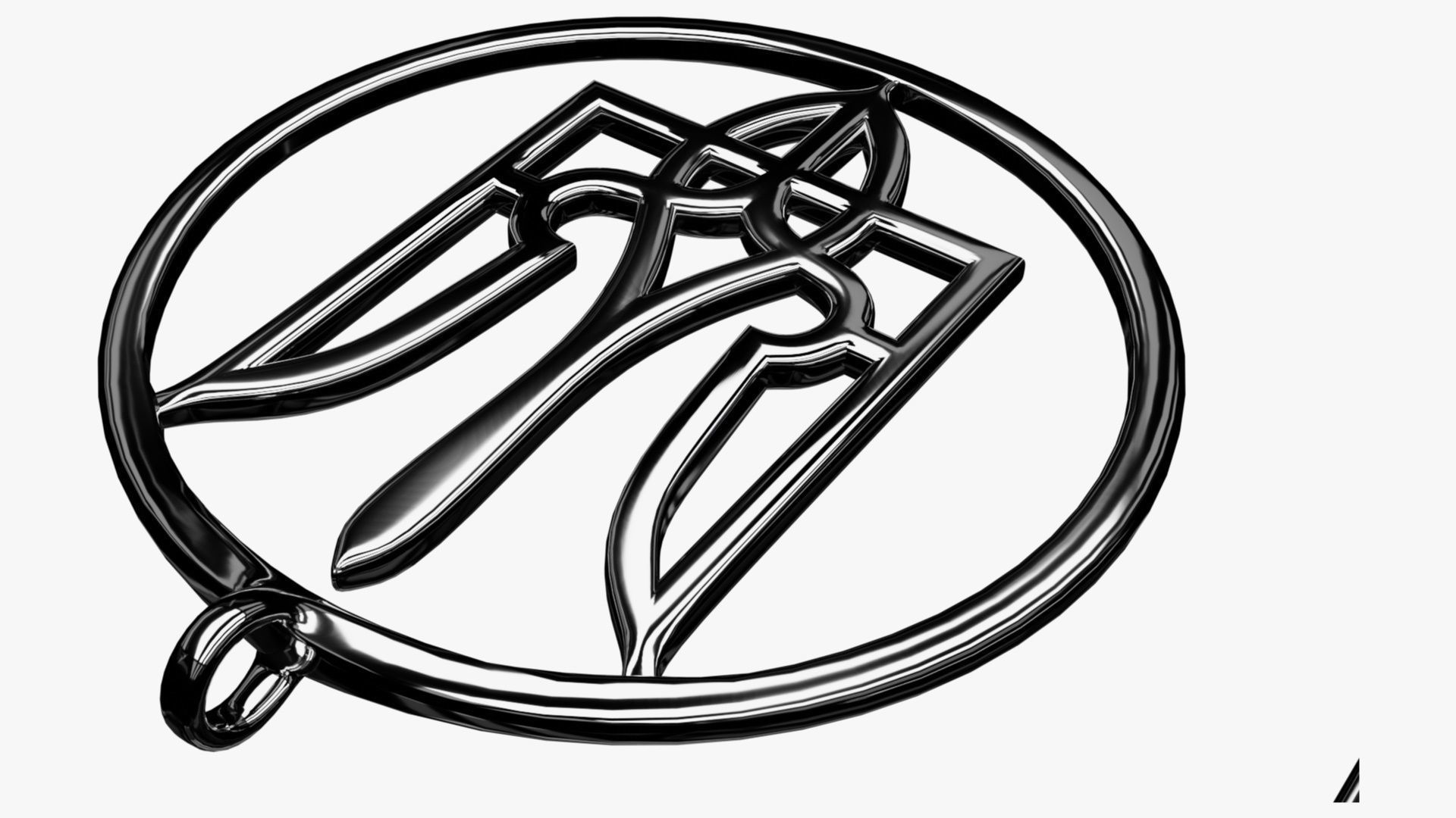 Tryzub pendants 3D print model_10