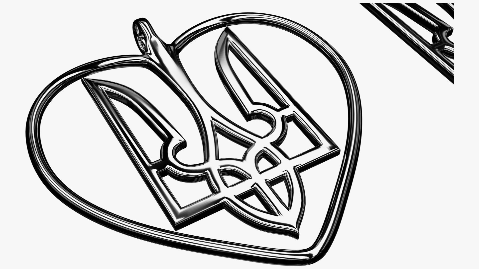 Tryzub pendants 3D print model_5